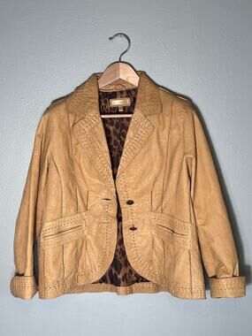 Wilson’s Leather Western Camel Brown Womens L Short Jacket Pockets Rodeo Cowgirl
